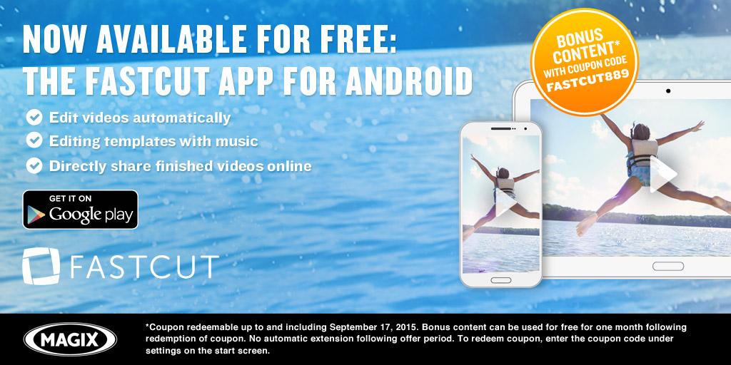 MAGIXFastcut's tweet image. Don't forget that you can unlock bonus content for #Fastcut App with the coupon-code: FASTCUT889