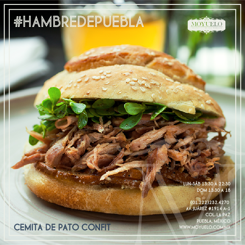 moyuelorest's tweet photo. Te invitamos a que pruebes nuestra Cemita de pato confitado. ¡Te esperamos #hambredePuebla! Foto de @carlosleonfoto88 http://t.co/PtTRx3Y2OL