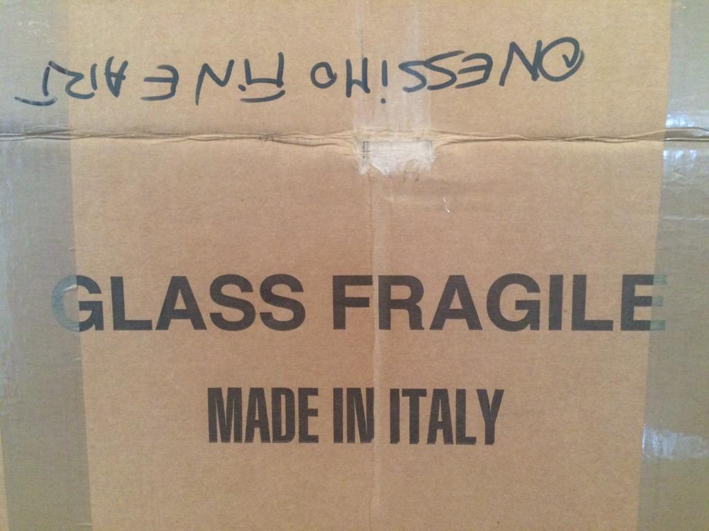 OnessimoArt's tweet photo. New glass arriving from Venice, Italy! Can't wait to show you what's inside! #muranoglass http://t.co/WKMMR7CbTI