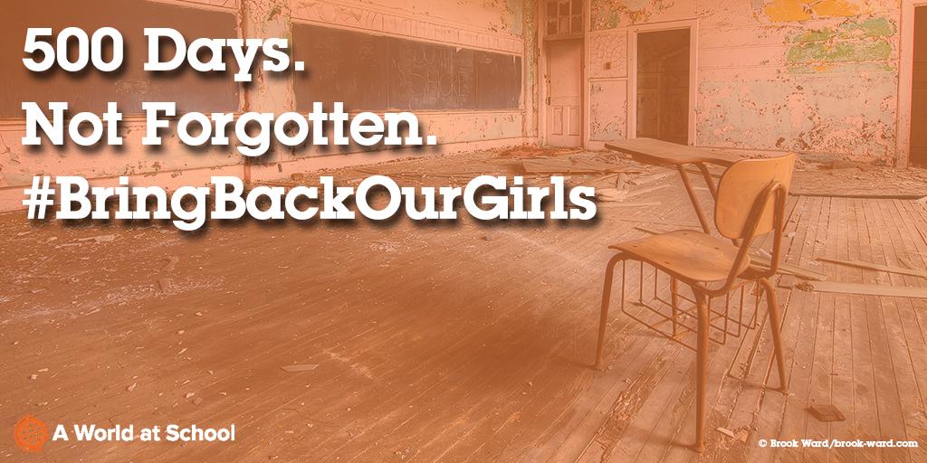 219 Chibok girls have been missing for 500 days. We will not forget. #BringBackOurGirls awrld.at/1EWMLSZ