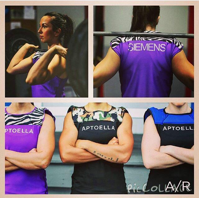 APTOELLA's tweet photo. #APTOELLA / LIFTING available Sept 1st! Awesome athletes @mmasarah @athornb @SiemensWLifting rocked it at the shoot! http://t.co/W35CNTvEvm