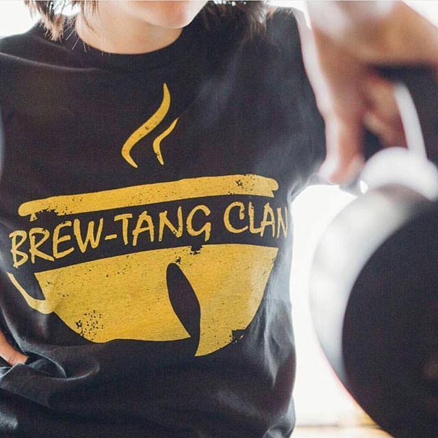 BARISTAMAGAZINE's tweet photo. Omg! These awesome Brew-Tang Clan Ts are on sale for $20 at @enemytofashion today! Thanks … http://t.co/4vAQf3i0ky http://t.co/caH4ev7pix