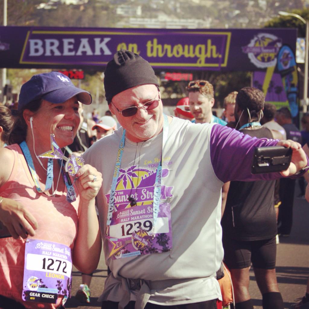 FLSelfie's tweet photo. Leonor @ the finish line. 
#finishlineselfie #selfie #runsunsetstrip #run #marathontraining #triathlon #fit #JUSTDOIT http://t.co/XPLOiL47gA