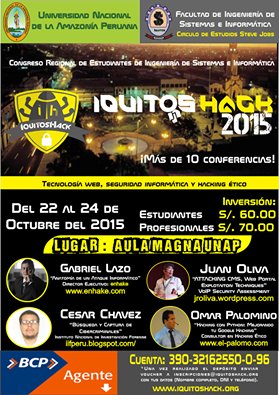 IquitosHack's tweet photo. vamos todos a evento #iquitoshack2015 @AnthonyPiaCordo @tomacuaquer @LoretoValley @limavalley @unapiquitos http://t.co/TD8qrjiRVX