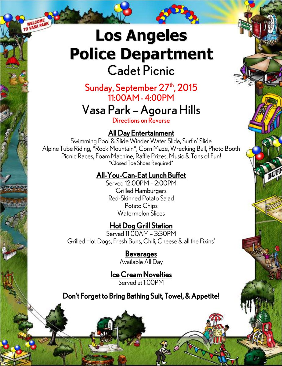 Save the date folks! The Annual Cadet Picnic is only 4 weeks away!