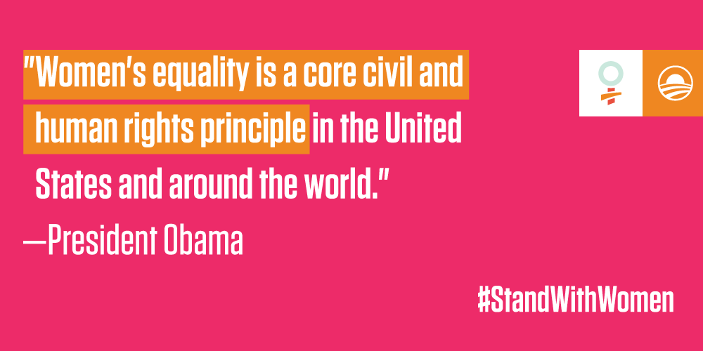 BarackObama's tweet photo. The fight for equality is not over. #WomensEqualityDay http://t.co/NBkDlgFYpc