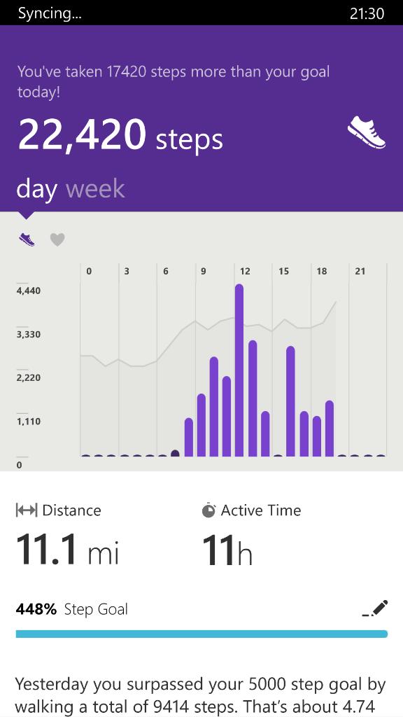 codeandstuff's tweet image. Apparently I walked 11 miles today :D