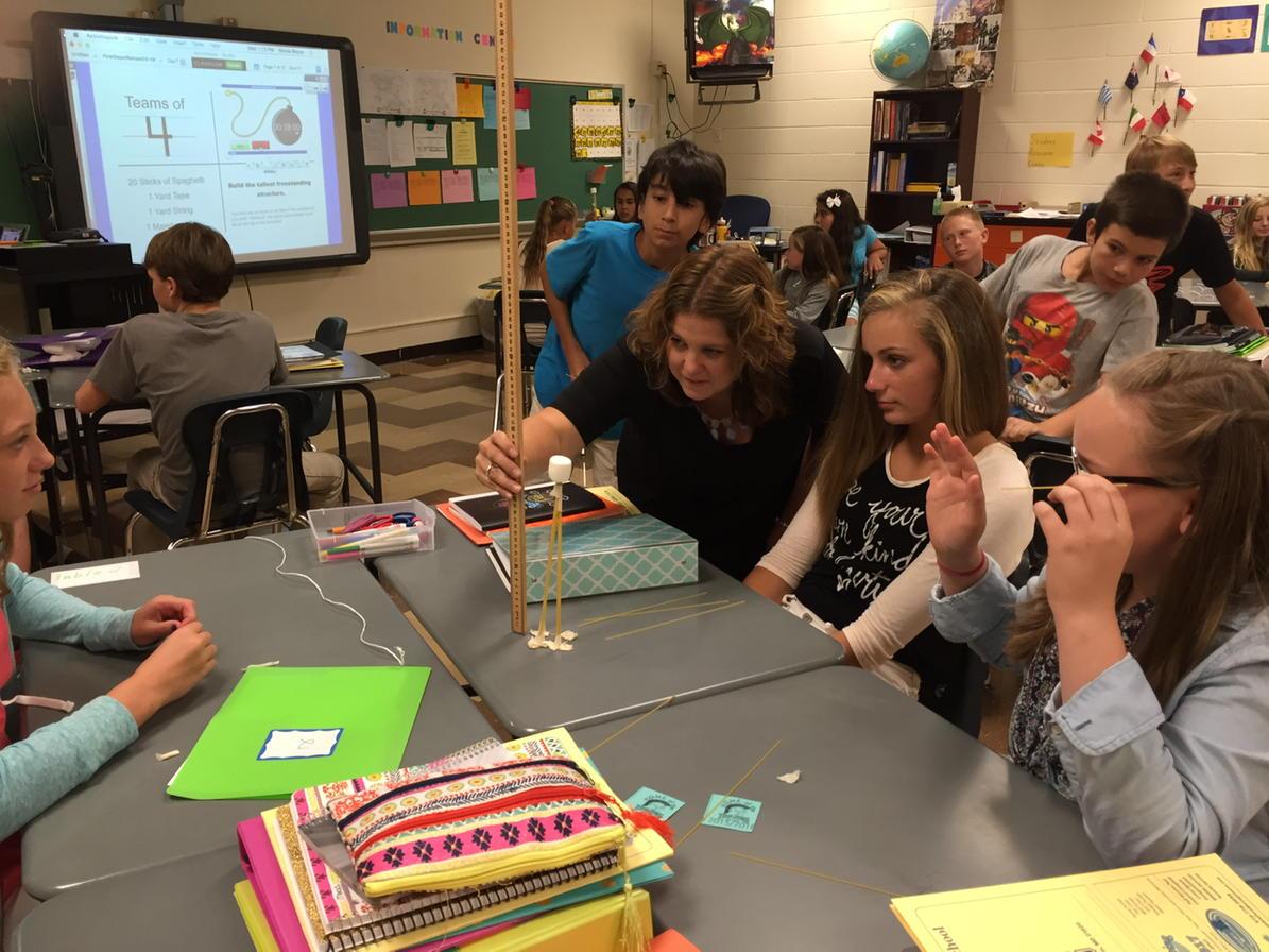 KCMSTrojans's tweet image. The winners of today's seventh grade Math STEM challenge!