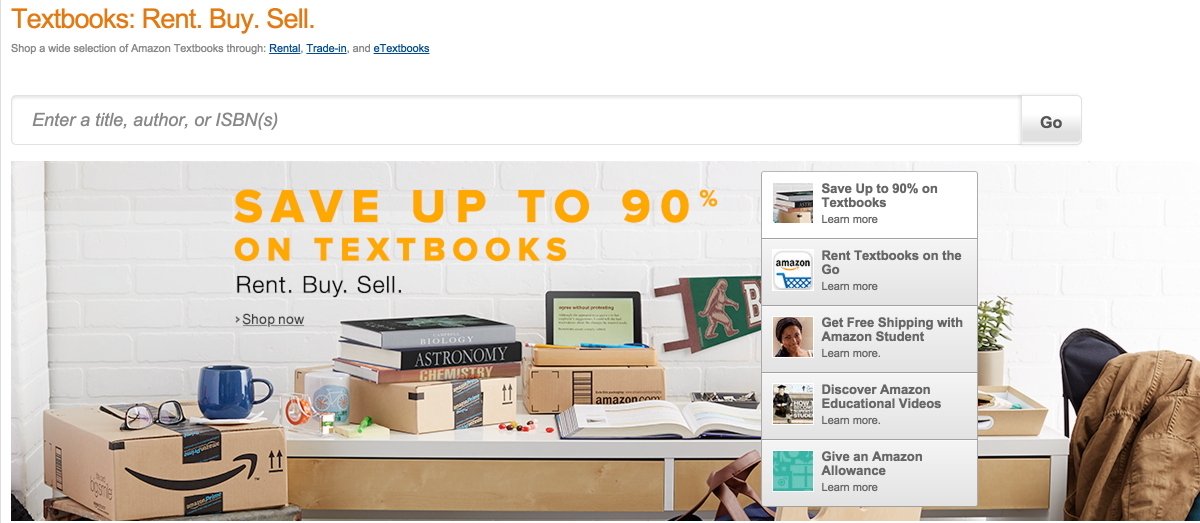 Save up to 90% on textbooks!

amzn.to/1WT1d9K