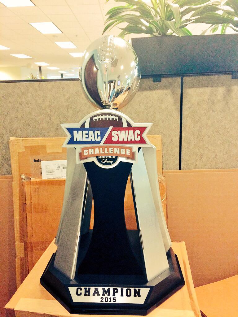 MEAC_SWAC's tweet image. A rather large package just arrived in our office...who will be taking this piece of hardware home on Sept. 6? #MSC15