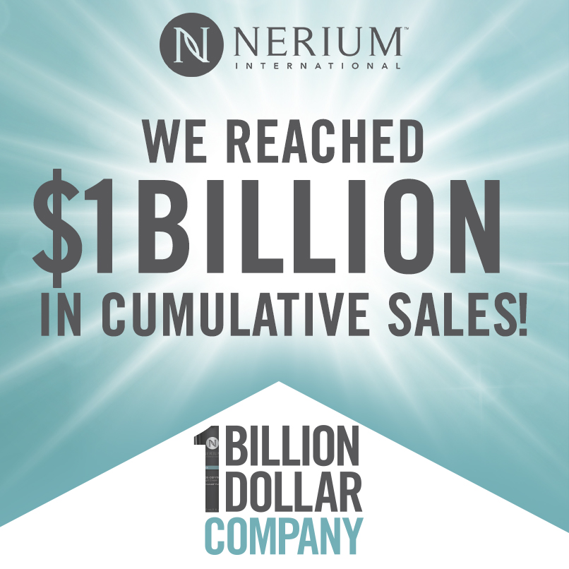 Nerium hit one billion dollars in cumulative sales in less than 4 years! Read more here: bit.ly/1PTXOme