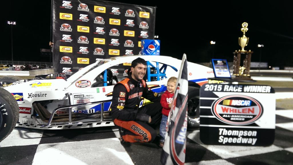 ThompsonSpdwy's tweet photo. . @KidRocRacing and his son celebrate his second Sunoco Modified win of the night in victory lane #PepsiNight http://t.co/fEVYtBjI35