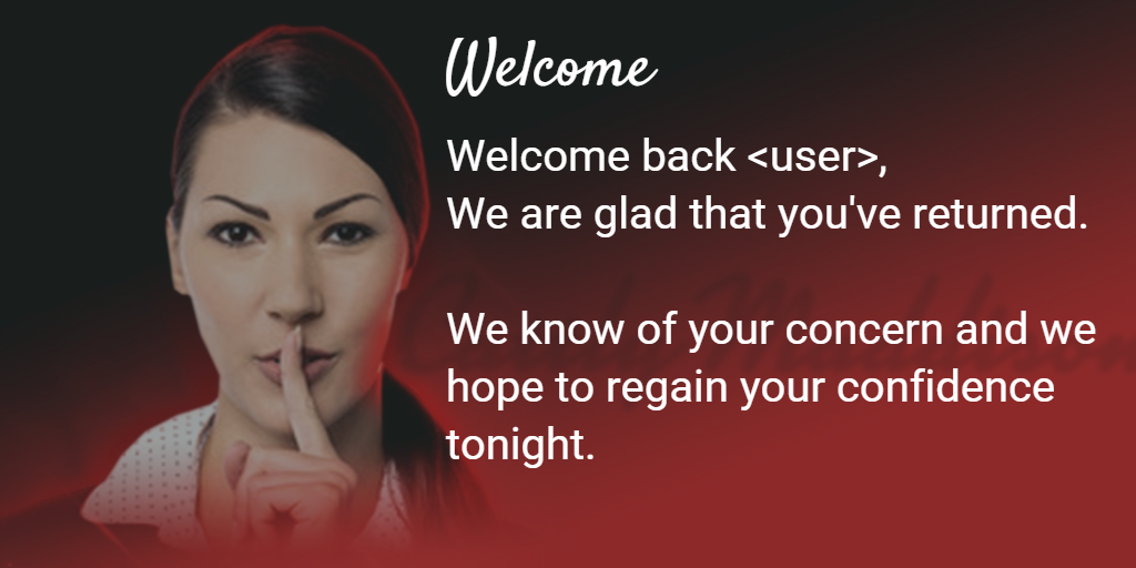 SpoofChat's tweet photo. 1. Welcome back <user>,
We are glad that you've returned and we hope to regain your confidence tonight. #SpoofChat http://t.co/FrPfNVbKP4