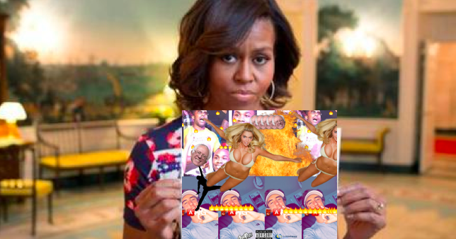 trap_dab's tweet photo. #BallinLikeBernieSandersTheMixape shoutout @MichelleObama and @SenSanders one time http://t.co/oLwdXkiI3X