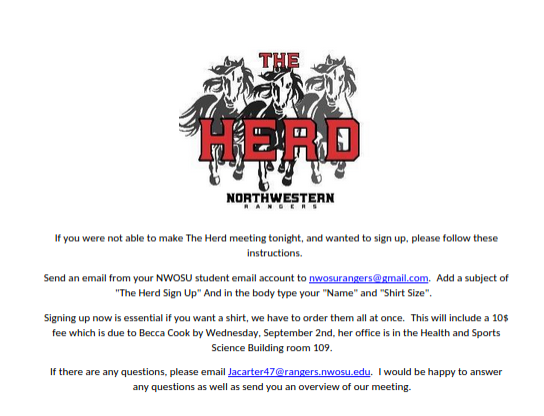 If you were not able to make it to The Herd meeting, but still wanted to sign up, follow the instructions below!