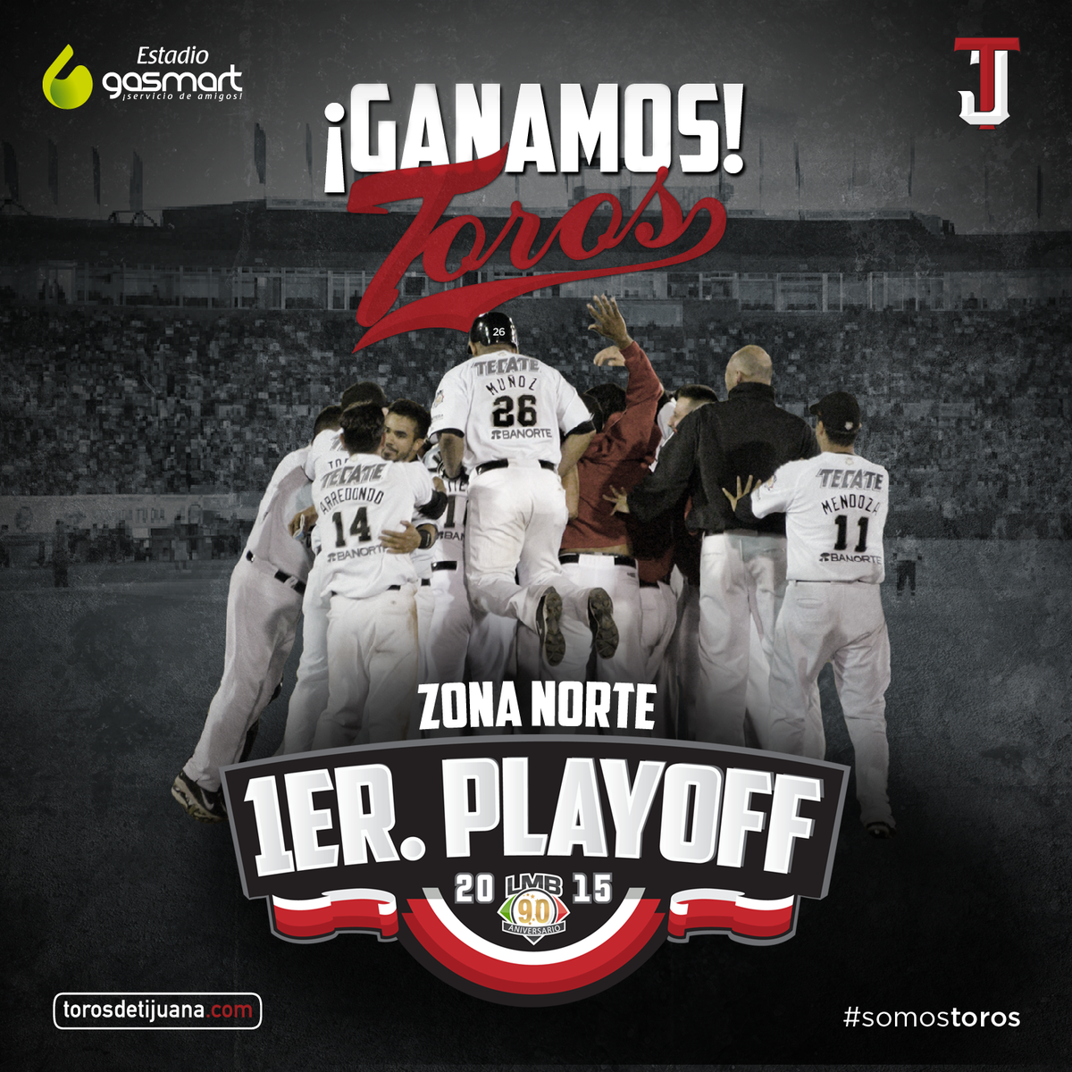 TorosDeTijuana's tweet photo. ¡SÍ SE PUDO!
¡ESTAMOS EN LA FINAL DE LA ZONA NORTE!
Toros 7-6 @DiablosRojosMX
#SomosToros
#PlayoffsLMB http://t.co/1d81LvRweL