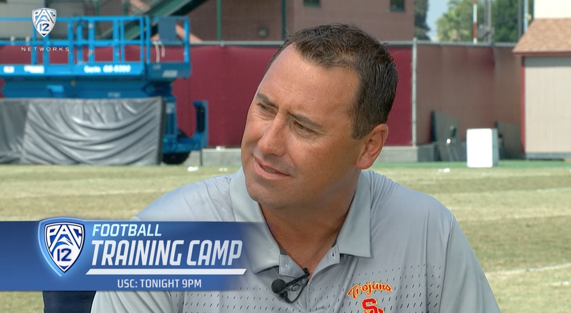 Pac12Network's tweet photo. Our interview with @CoachSark airs in five minutes on Pac-12 Networks and http://t.co/YfMNDWLu5w #Pac12ftc http://t.co/eNT90Gv9pe