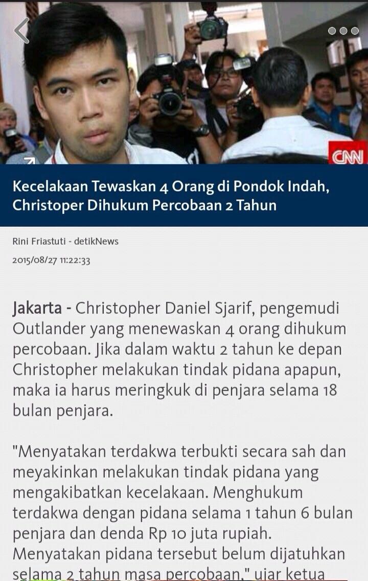 WHAT THE FUCK??? 4 orang meninggal dan cuma 2 tahun penjara??