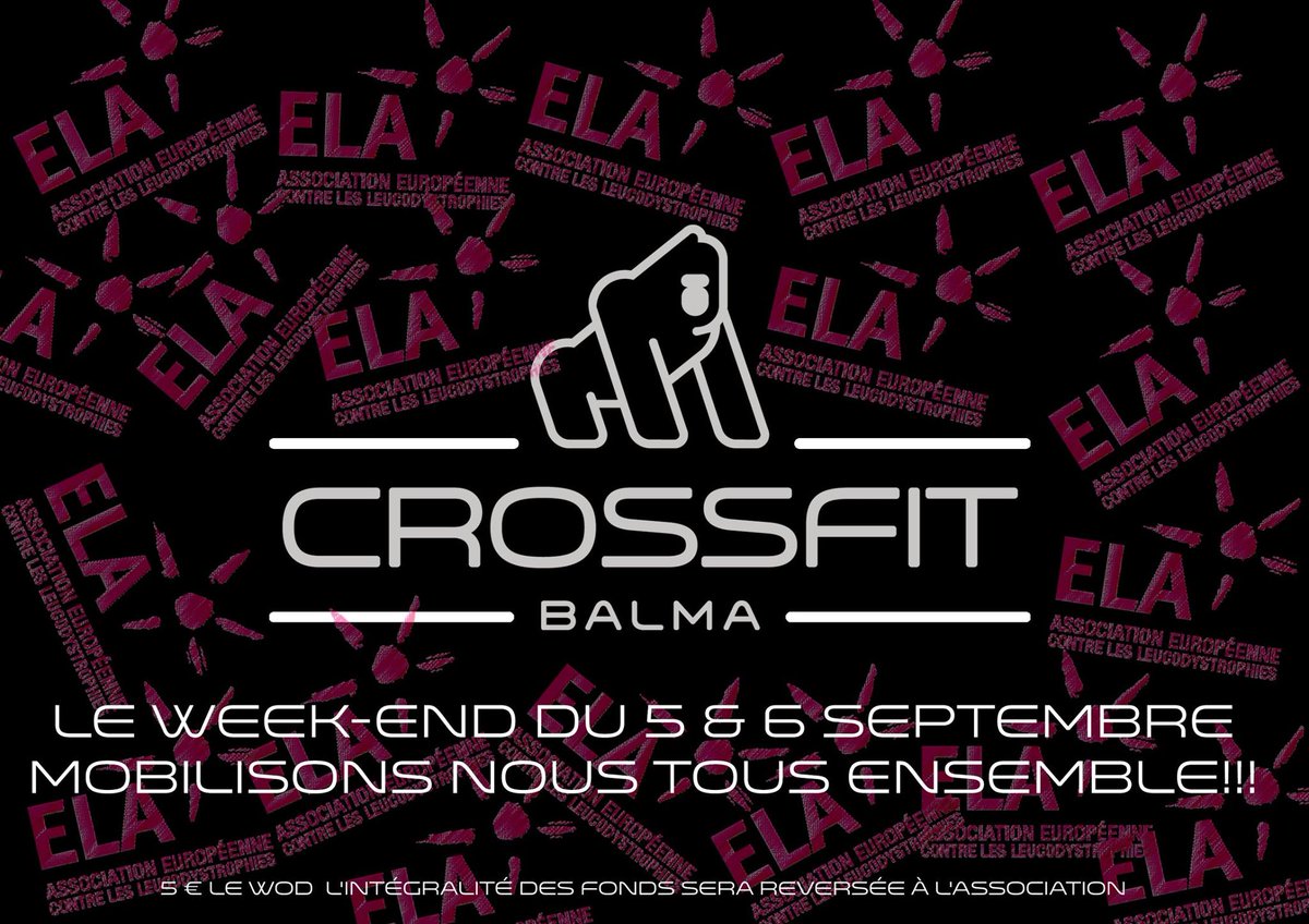 ELAOfficielle's tweet photo. Week-end @CrossfitBalma au profit d'@ELAOfficielle en approche ! #Toulouse #TeamELA
https://t.co/QN7xN3fmiM http://t.co/hXLi7MFJNN