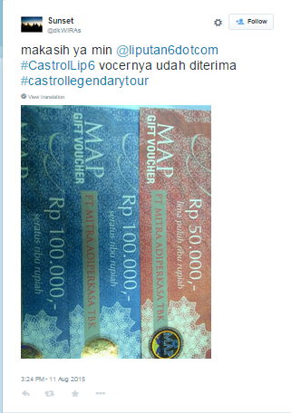 liputan6dotcom's tweet photo. Selamat untuk pemenang Kuis #AkselerasiUntukNegeri @CastrolBikersID #CastrolLip6
@DennyFithria
@dkWIRAs
@AyiZaki http://t.co/LIOx1BttO3