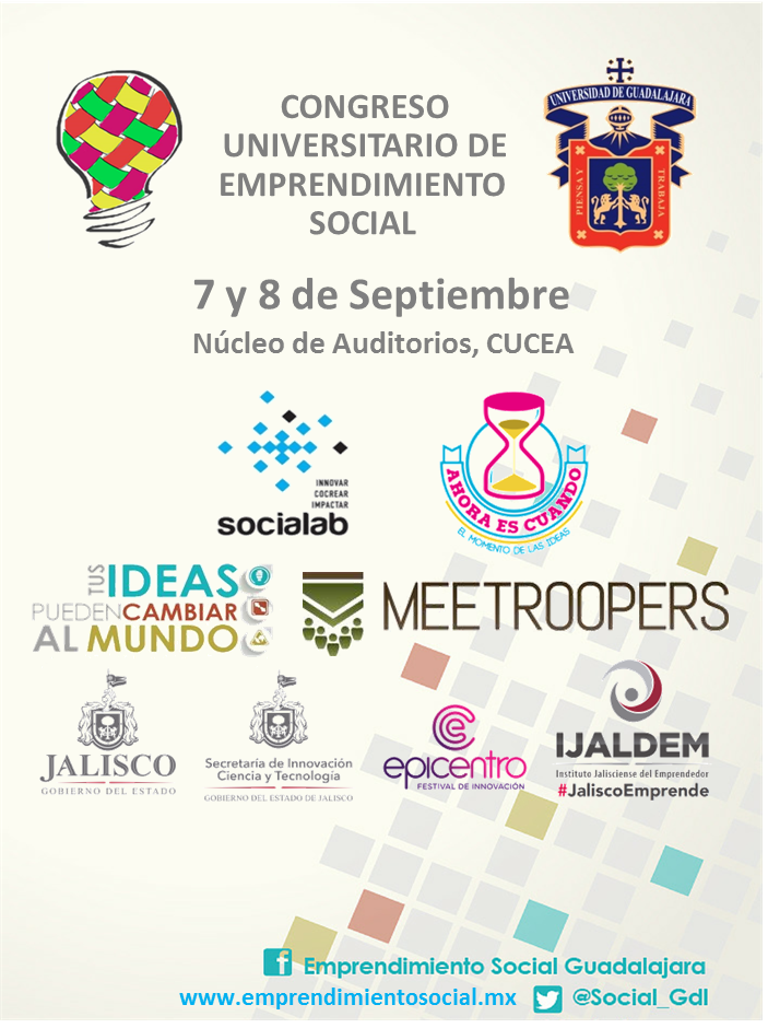 InnovacionJal's tweet photo. El 6 de septiembre tienes una cita > Foro Universitario de Emprendimiento Social en el auditorio @CUCEA_OFICIAL http://t.co/QjU4xc8JOV