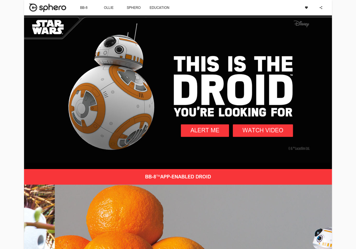 ProductHunt's tweet image. BB-8 Droid by Sphero: This is the Droid™ you're looking for producthunt.com/tech/bb-8-droi… via @veronica on @producthunt