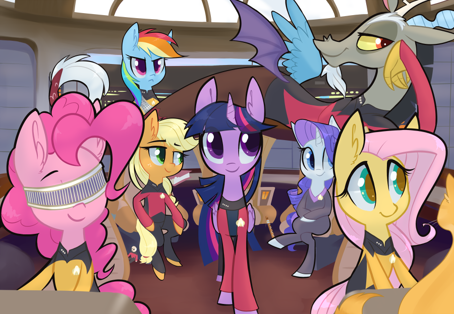 meekcheep's tweet photo. Managed to finish this Star Trek: The Next Generation print in time for @EquestriaLA! Pick one up at my Table #53! ✨ http://t.co/4KQLGR4g3I