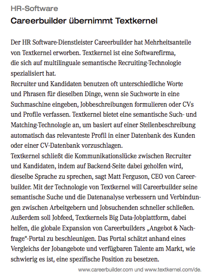TextkernelDACH's tweet image. #CareerBuilder und #Textkernel: Vielen Dank @personaler_de