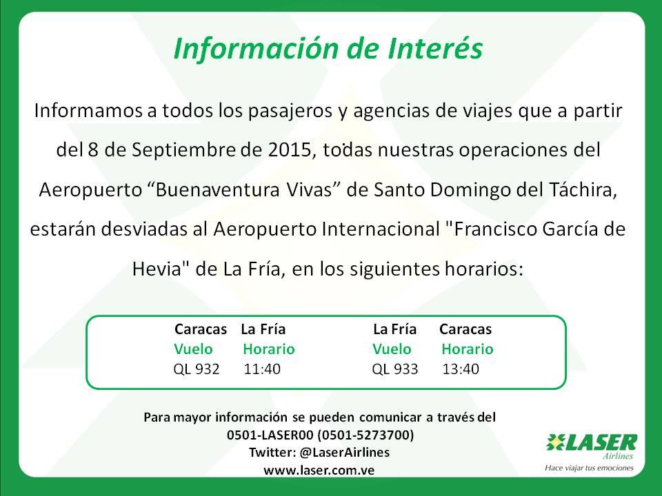 Laser Airlines on Twitter "Información importante sobre Aeropuerto