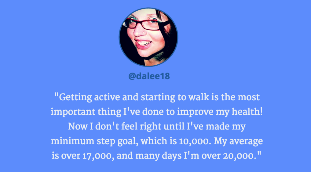 Stridekick's tweet image. Matchupper dalee18 is pushing her step boundaries and working towards her health goals #StepMaster #MyStepsOurJourney