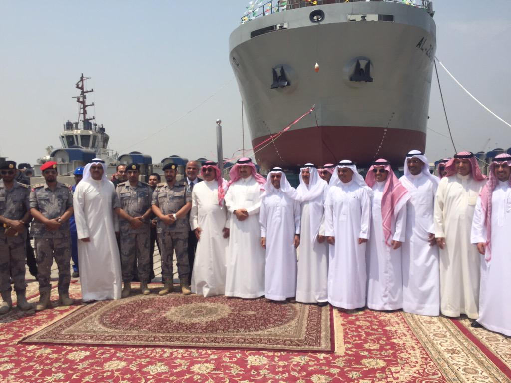 تدشين أول سفينة صناعه سعوديه محليه  بنسبة 100% لصالح خفر السواحل بالكويت. CNa3GEcUYAIB1KH