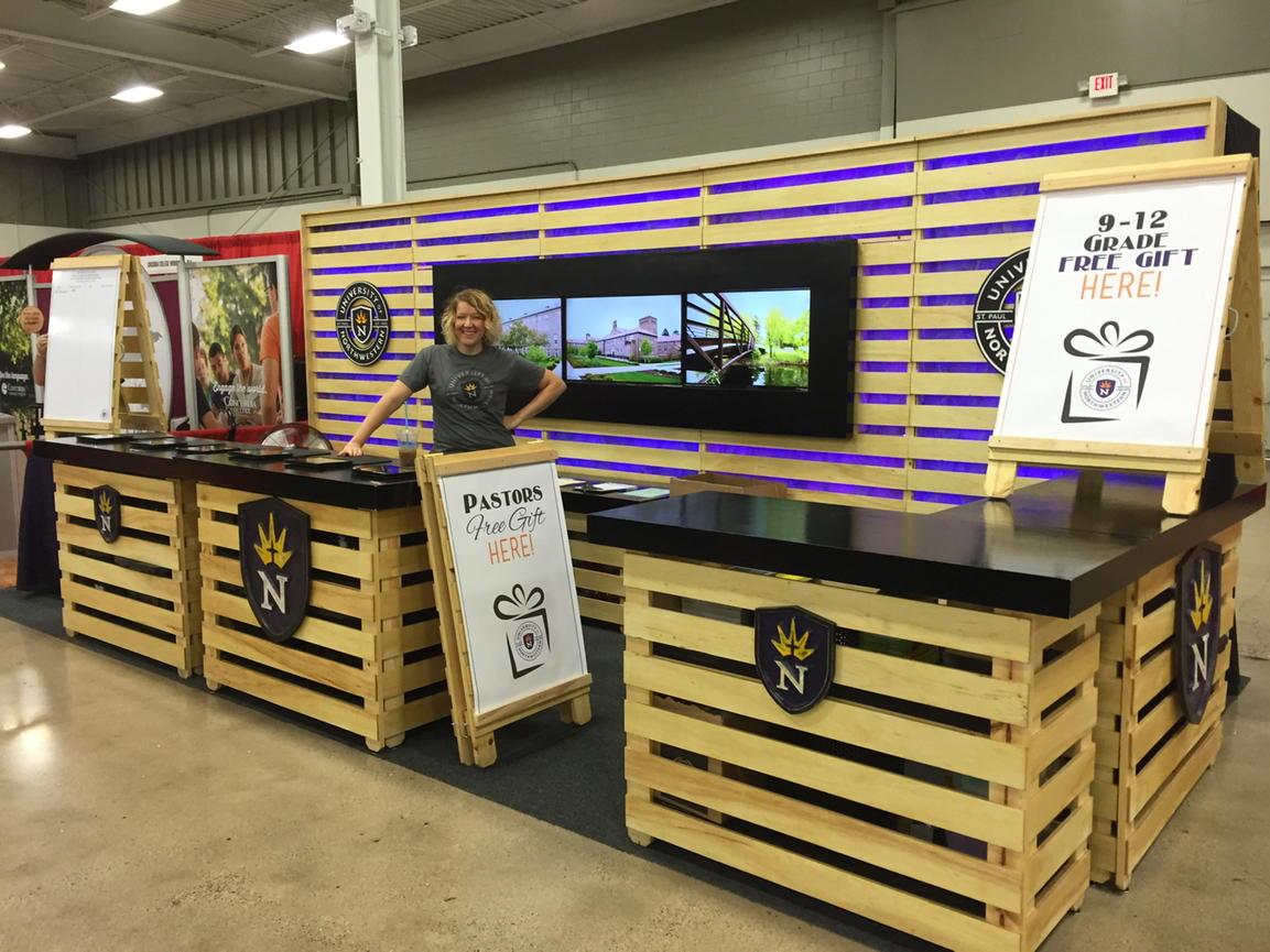 DaRealJimJ's tweet photo. Locked and loaded - alumni, parents, students come to the UNW booth at the State Fair for free stuff! http://t.co/emQRJR6evM