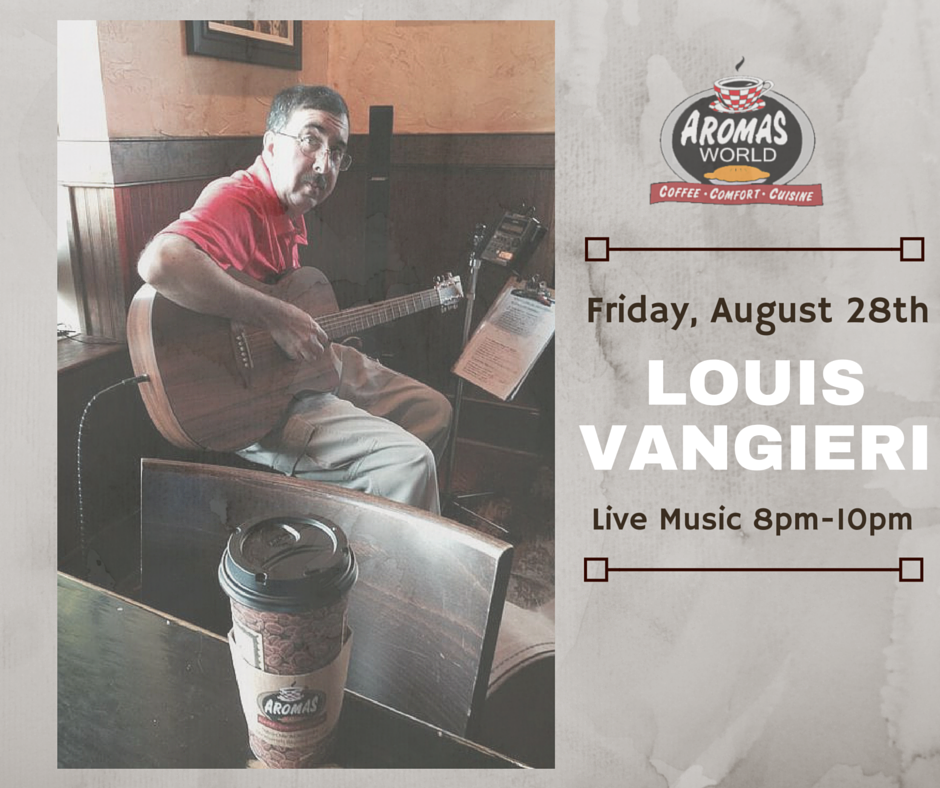 Join us this Friday for <a href="/LCVProject/">Louis Vangieri</a> Live at Aromas on Prince George Street! #LiveMusic #LiveLocal #LoveMSQ #LOVEWMBG