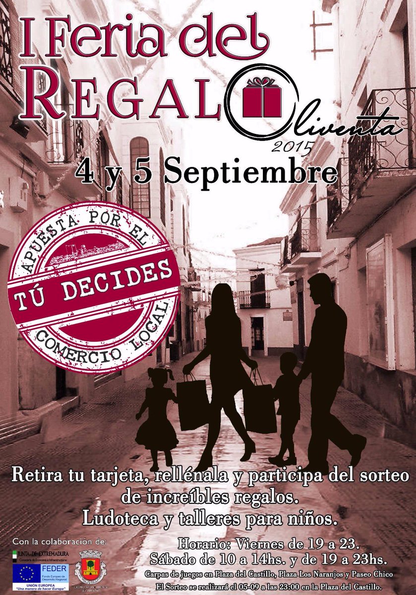 HoyOlivenza's tweet photo. Comerciantes locales acercarán su oferta al público en la I Feria del Regalo 'Oliventa' http://t.co/6BTGsW3qlj http://t.co/lWngyyEtj6
