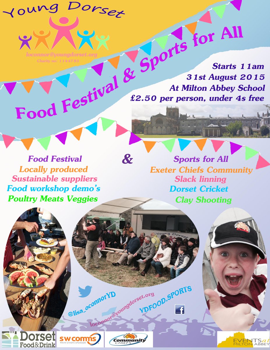 4 More Days Until Our Food Festival &amp; Sports For All!!! 
Come Join In @Youngdorset &amp; <a href="/MiltonAbbey/">Milton Abbey School</a> 
#Charity #Dorset