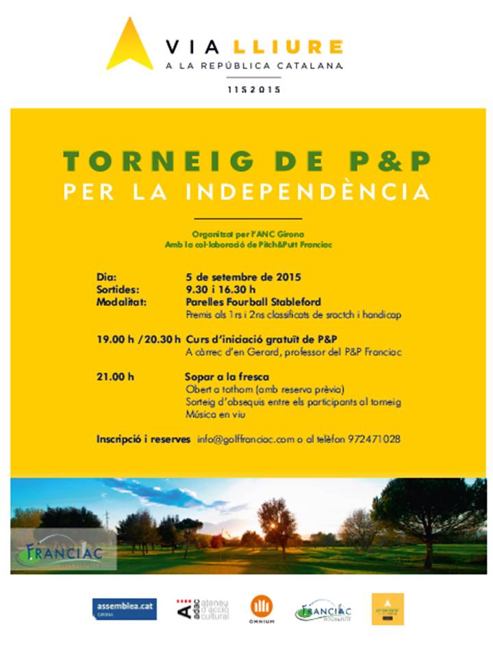 El proper dissabte 5 de Setembre l' ANC GIRONA organitza al <a href="/PiPFranciac/">P&P Franciac</a>  el seu campionat, mes info a 972 47 10 28.