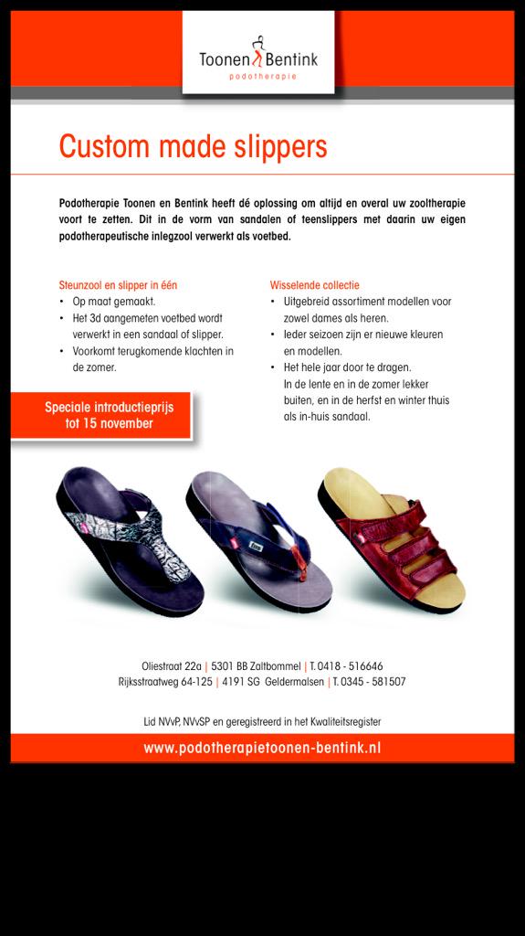 slippers met eigen steunzolen