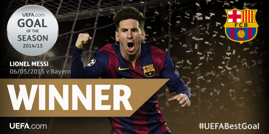 Messi Wins UEFA Goal Of The Season Award