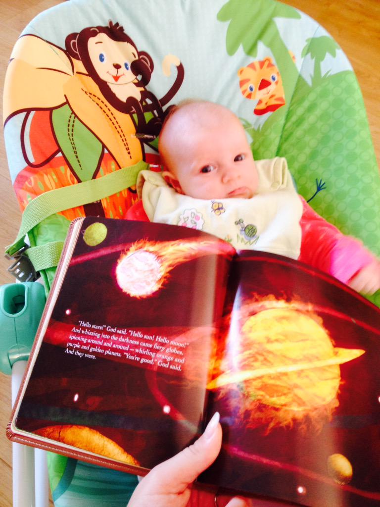 Such a privilege to read truth to my daughter #jesusstorybookbible #nevertooyoungforGod'sword