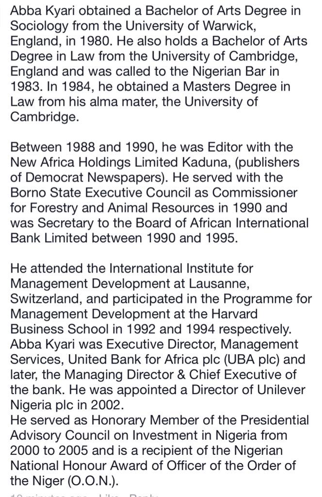 aminugamawa's tweet image. Congratulations and best wishes to Alhaji Abba Kyari, the new Chief of Staff of President Muhammadu Buhari.