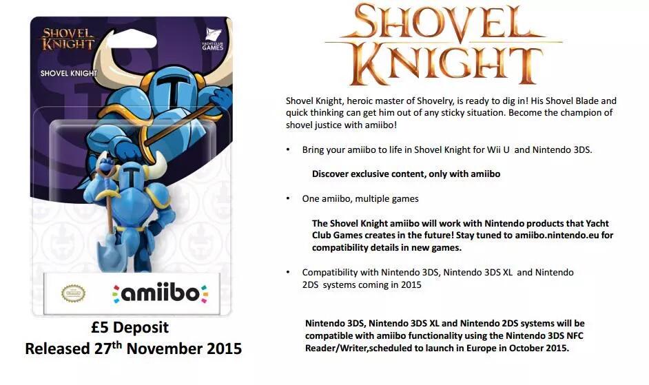 StuffOfNintendo's tweet image. Shovel Knight Amiibo Confirmed!