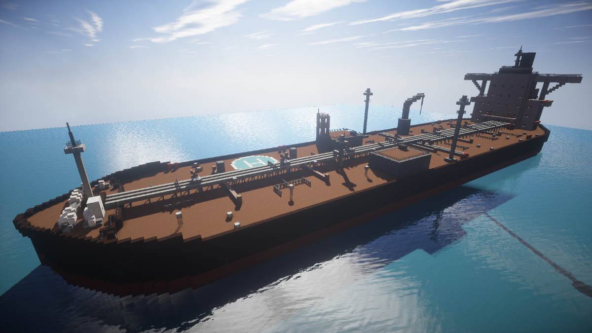 コマナズ Komnazsk 気晴らしに船をひとつ 石油タンカーらしくなったかな Minecraft建築コミュ Http T Co Frulfisux1