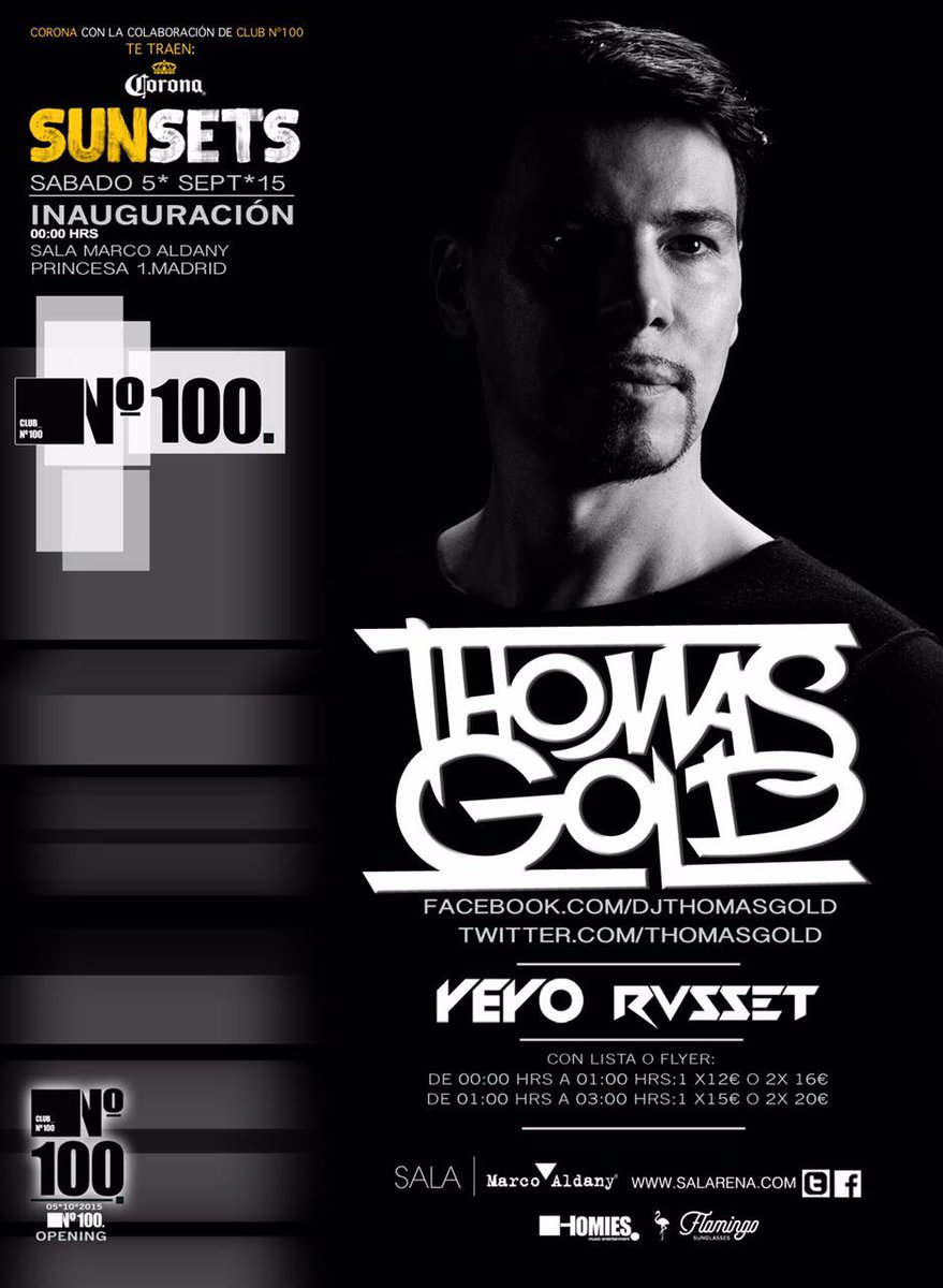GAME_DISCO's tweet photo. INAUGURAMOS NUESTRA NUEVA SESIÓN @clubnumero100 CON UN ARTISTA INCREÍBLE COMO ES @thomasgold ! LET'S GO!!!! http://t.co/pBtXxkzJQw