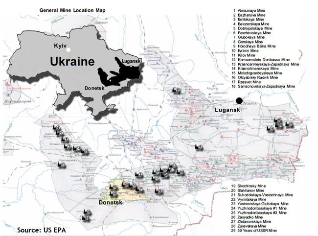 Уран на украине карта