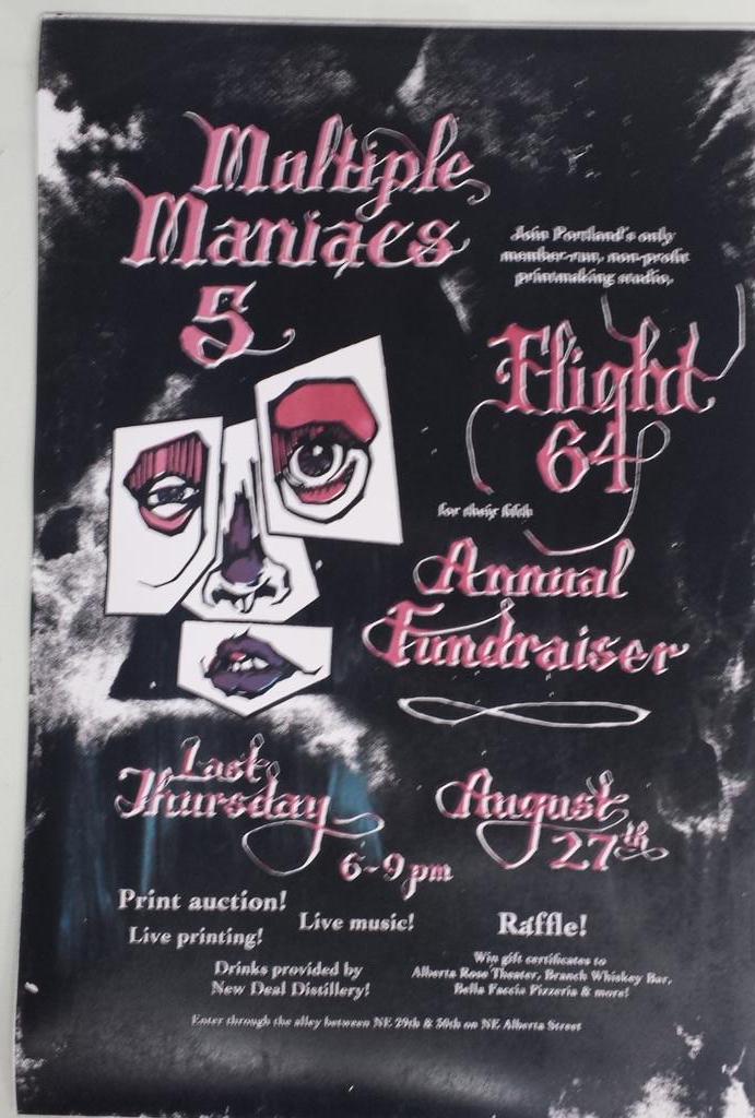 Flight64Studio's tweet image. It's our annual fundraiser, Multiple Maniacs! Come out and see us this #lastthursday in #PDX #pdxart