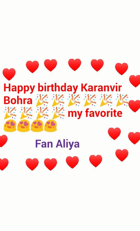 Happy birthday                     birthday Karanvir Bohra 