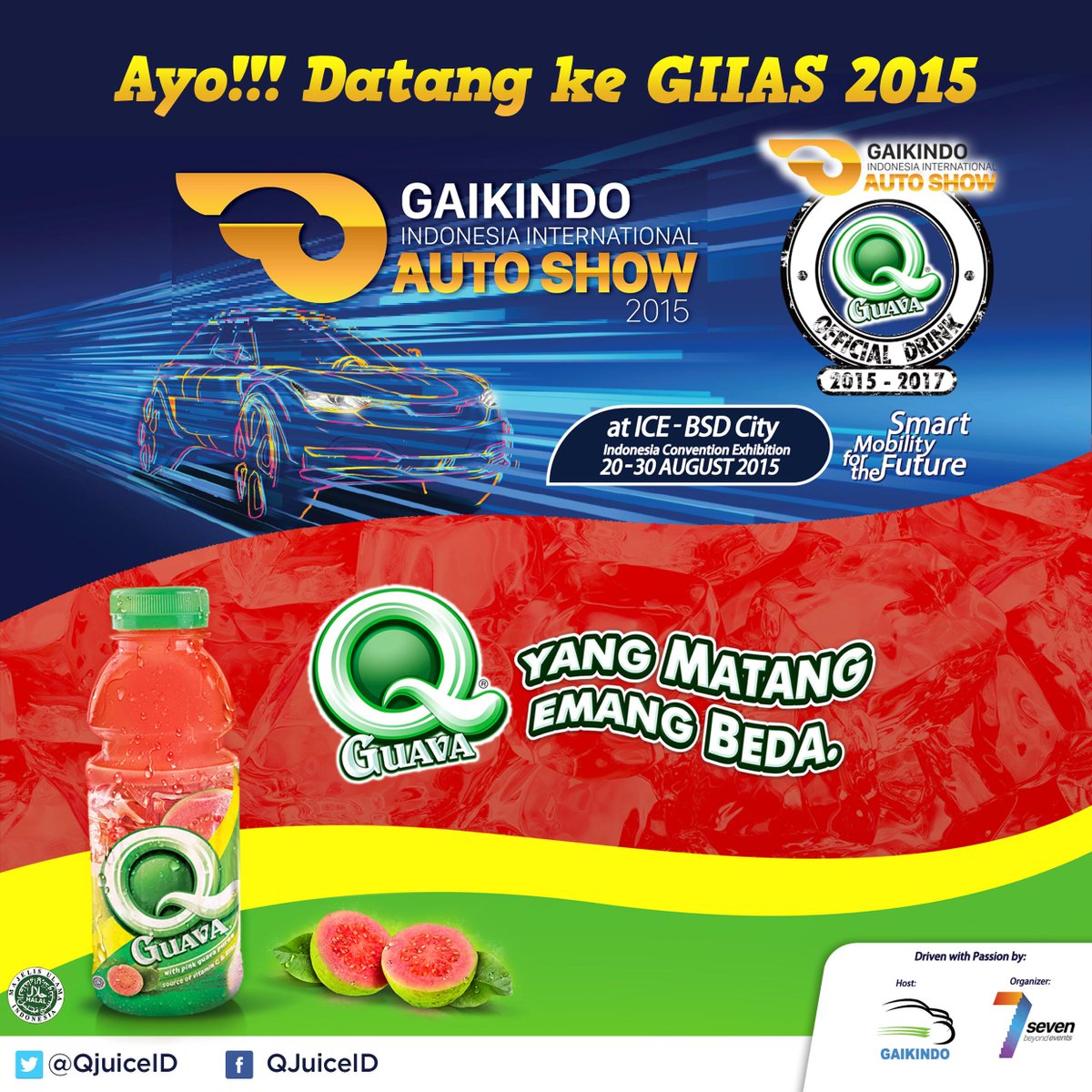 QJuiceID's tweet image. Yang belum ke @GIIAS_ID, yuk ke ICE, BSD City! Tinggal 2 hari lagi loh bisa keliling sambil nikmatin QGuava-nya :)