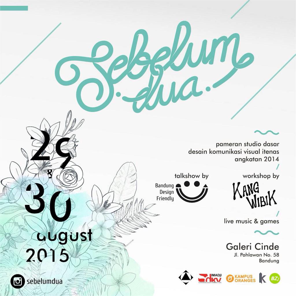 DKV_ITENAS2014's tweet photo. Pameran studio dasar DKV ITENAS Ang. 2014 (29/30 aug'15) @ galeri cinde w/ Bandung design friendly dan kang wibik http://t.co/Uay0TFS4MM