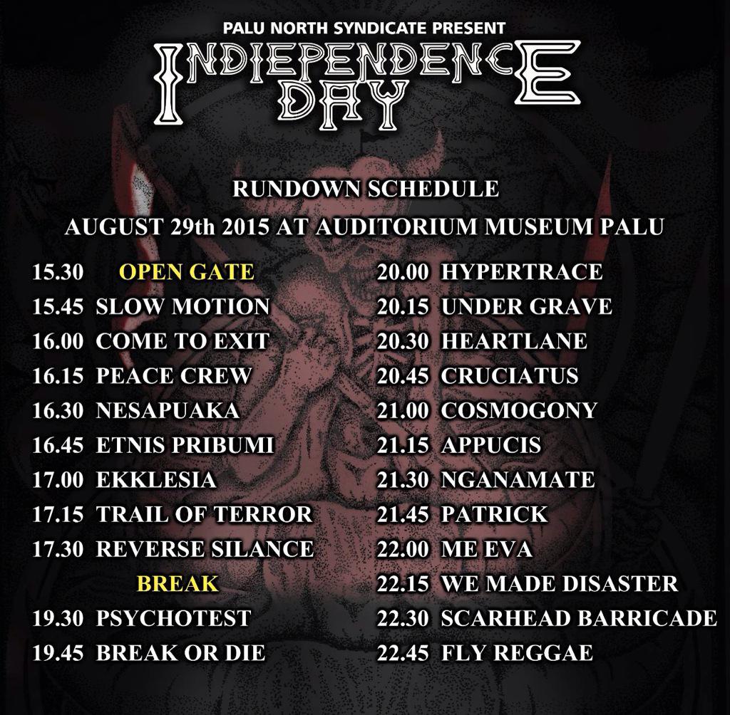 Rundown shedule #IndiependenceDay