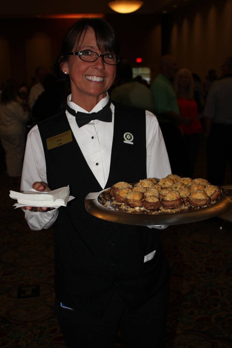 The crab stuffed mushrooms are here. It must be a party!
